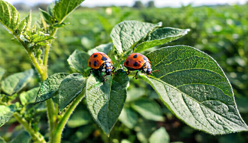 Crop plants in an agricultural field.
