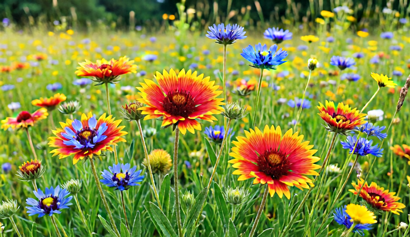 Colorful flowering plants in bloom.